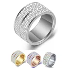 Ювелирные изделия с кристаллами, 6 рядов, Женское Обручальное кольцо, высококачественные классические аксессуары из нержавеющей стали, кольца, ювелирные изделия для вечеринок