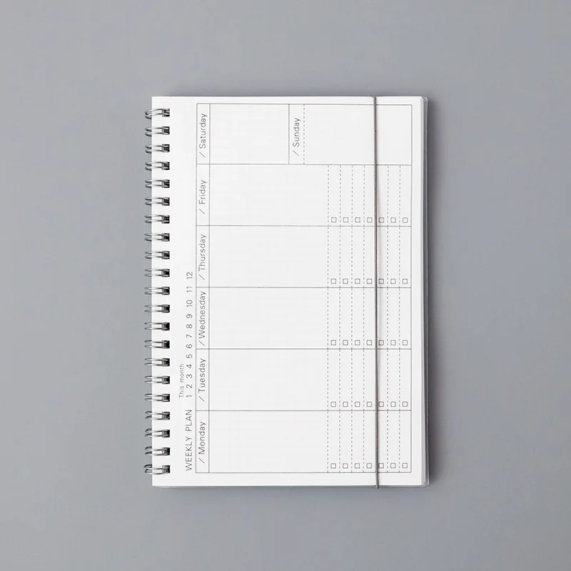 Ежедневный Еженедельный ежемесячный планировщик 2020 спиральный блокнот А5
