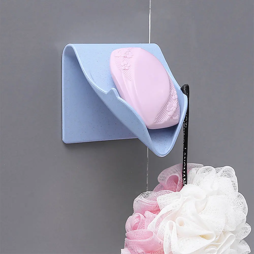 

High Quality Seamless Wall-Mounted Soap Holder Drainage Storage Finishing Racks Strong Seamless Stickers Hole-Free Soap Box