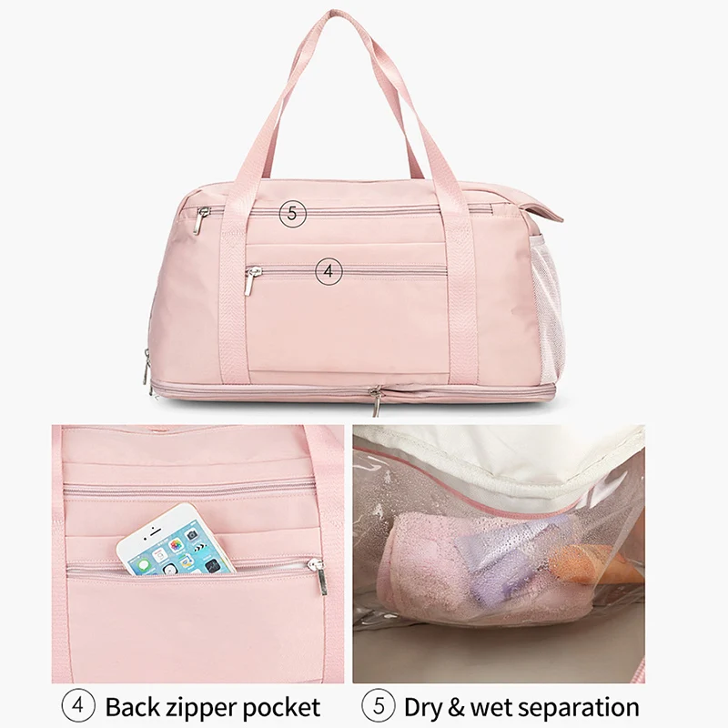 Sports Dry Wet Gym Bag Women Expanding Waterproof Training Handbag Yoga Sport Exercise Bags Workout Luggage Shoes Handbags X457B | Спорт и