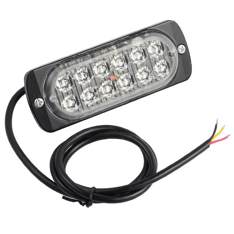 

1pc 12LED Car Truck Amber Emergency strobe Flashing Warning Police Light Ultra-thin 12V 24V 36W High Power