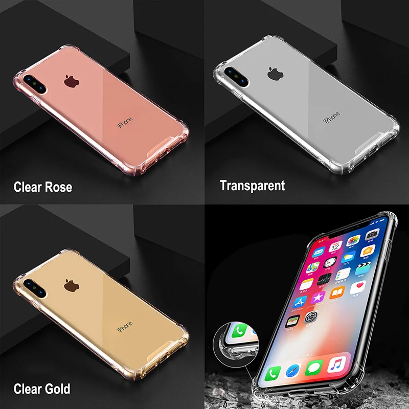 Роскошный ударопрочный бампер с 4 углами мягкий прозрачный защитный чехол из ТПУ