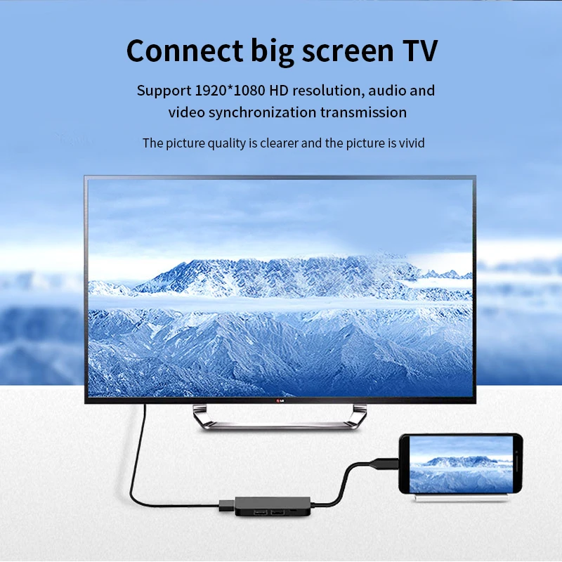 4in1Type-C к HDMI USB2.0 3 0 PD многофункциональный концентратор для смартфона компьютера HDTV