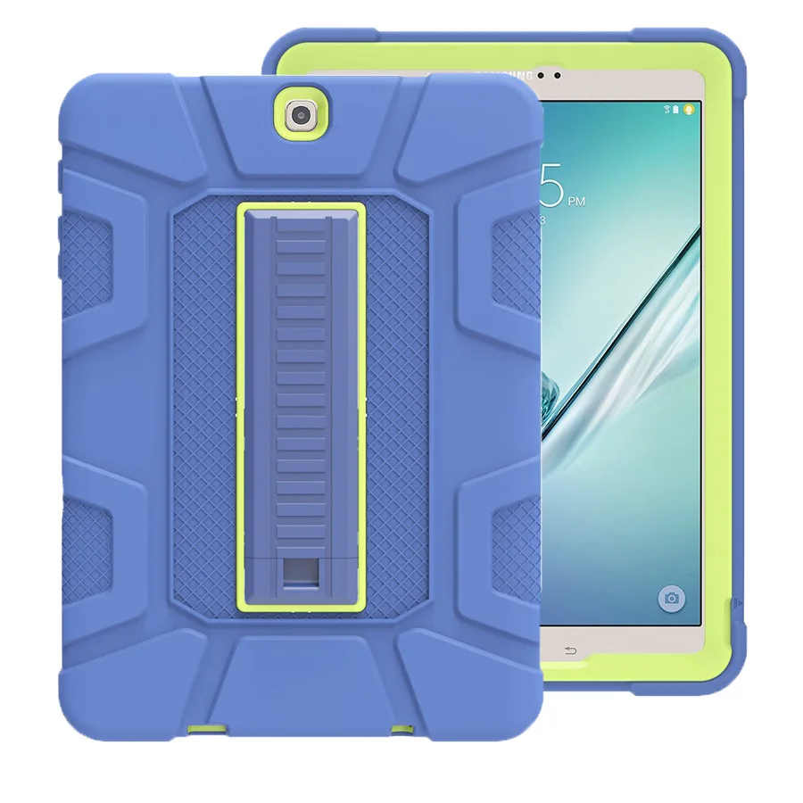 Модный Силиконовый противоударный чехол для Samsung Galaxy Tab S2 9 7 SM T810 T815 T813 T819 с кожаным