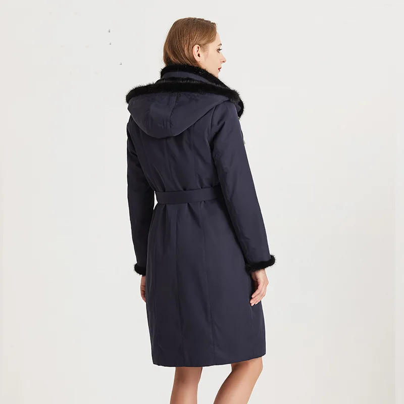 

Coats Women Parkas Haze Blue 3xl 4xl Big Size Long Sleeves Purple Red Overcoat Rex Rabbit Real Fur Clothes Female