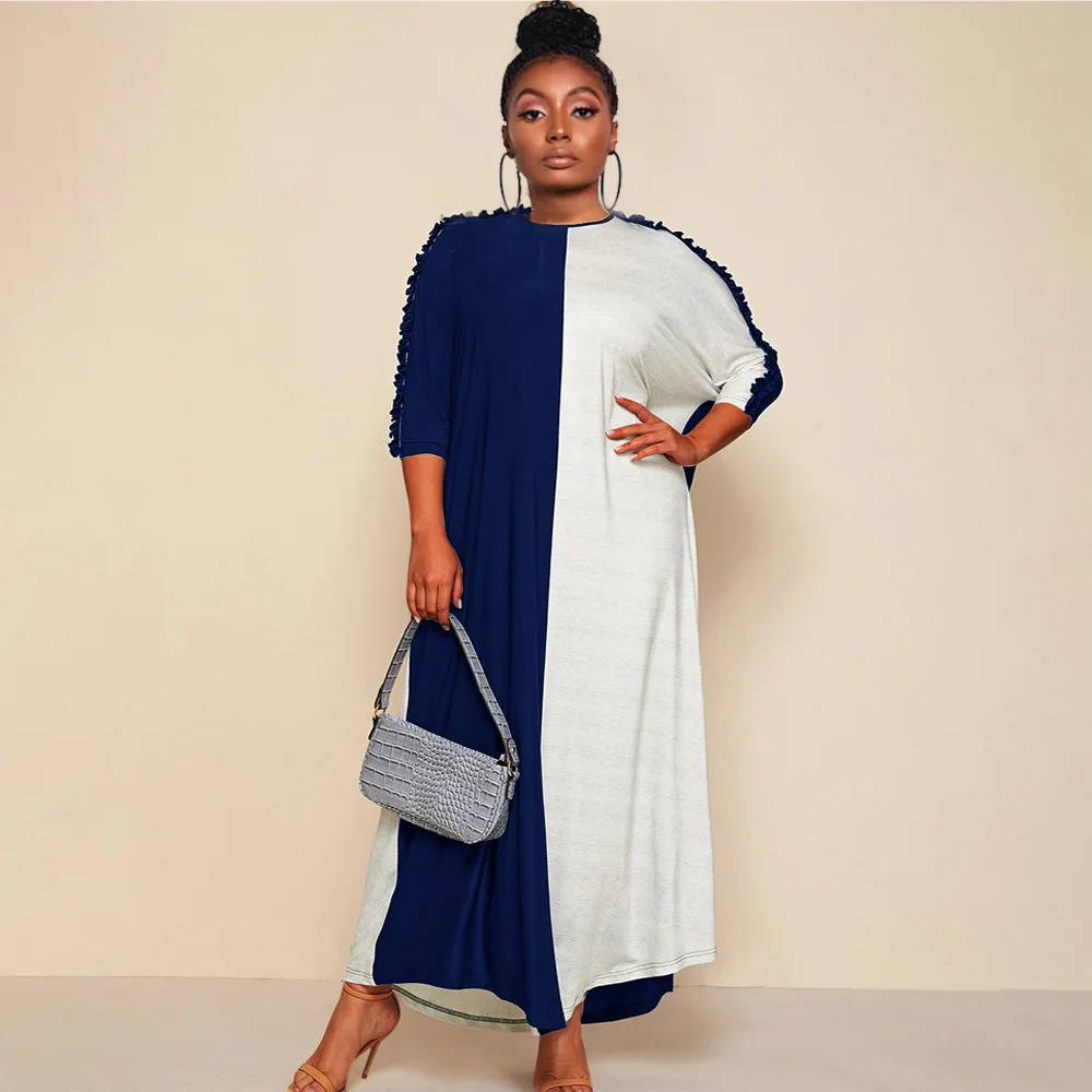 

Новинка 2021, летние и осенние женские платья, Свободный Повседневный черный и белый комбинезон большого размера с короткими рукавами и прост...