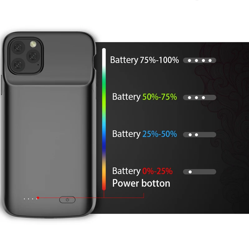 Neng для iPhone 11Pro Max чехол зарядного устройства 5000 мАч перезаряжаемый внешний
