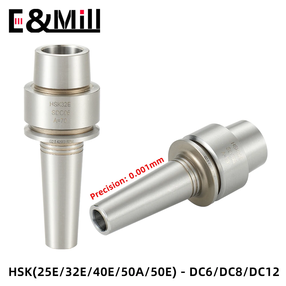 HSK25E HSK32E HSK40E HSK50E DC4 DC6 DC8 DC12 Tool Holder Stainless Steel Anti-rust HSK DC Rear-draw Deep Hole Machining Tool