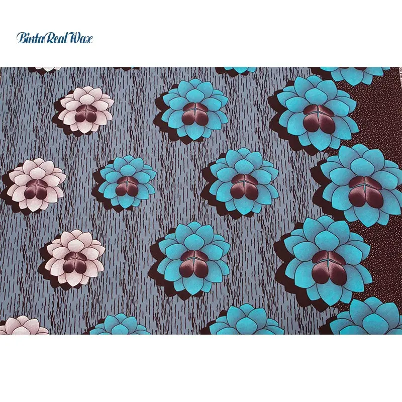 Платьевая ткань с принтом "Fancy Flower", 2019 год, для шитья DIY, Анкара, 6 ярдов, полиэстер, настоящий воск, ткани Африки FP6210.