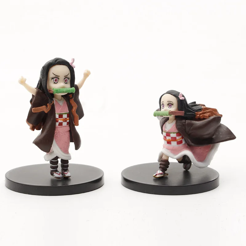 5Pcs/Set Q Version Demon Slayer Kamado Nezuko Action Figure Toy Cartoon Kimetsu no Yaiba Model Doll Children Kids Christmas Gift | Игрушки и