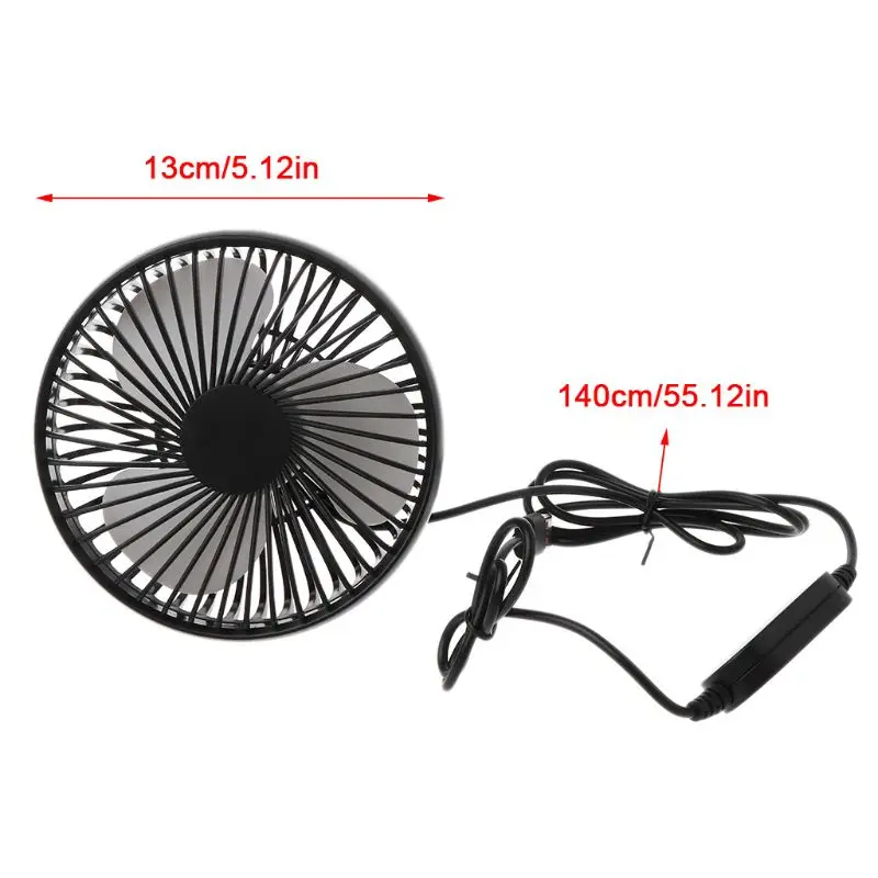 

Universal 5 inch Car Back Seat Headrest Three Speed 5V USB Fan With Switch Air Cooling Fan for Home Travel Car Truck Headrest