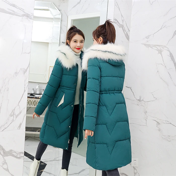X-Long 2019 New Arrival Fashion Slim Women Winter Jacket Cotton Padded Warm Thicken Ladies Coat Long Coats Parka Womens Jackets