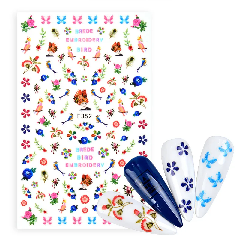 1 лист 3d-дизайн ногтей мультипликационные наклейки животных белка кролик еж