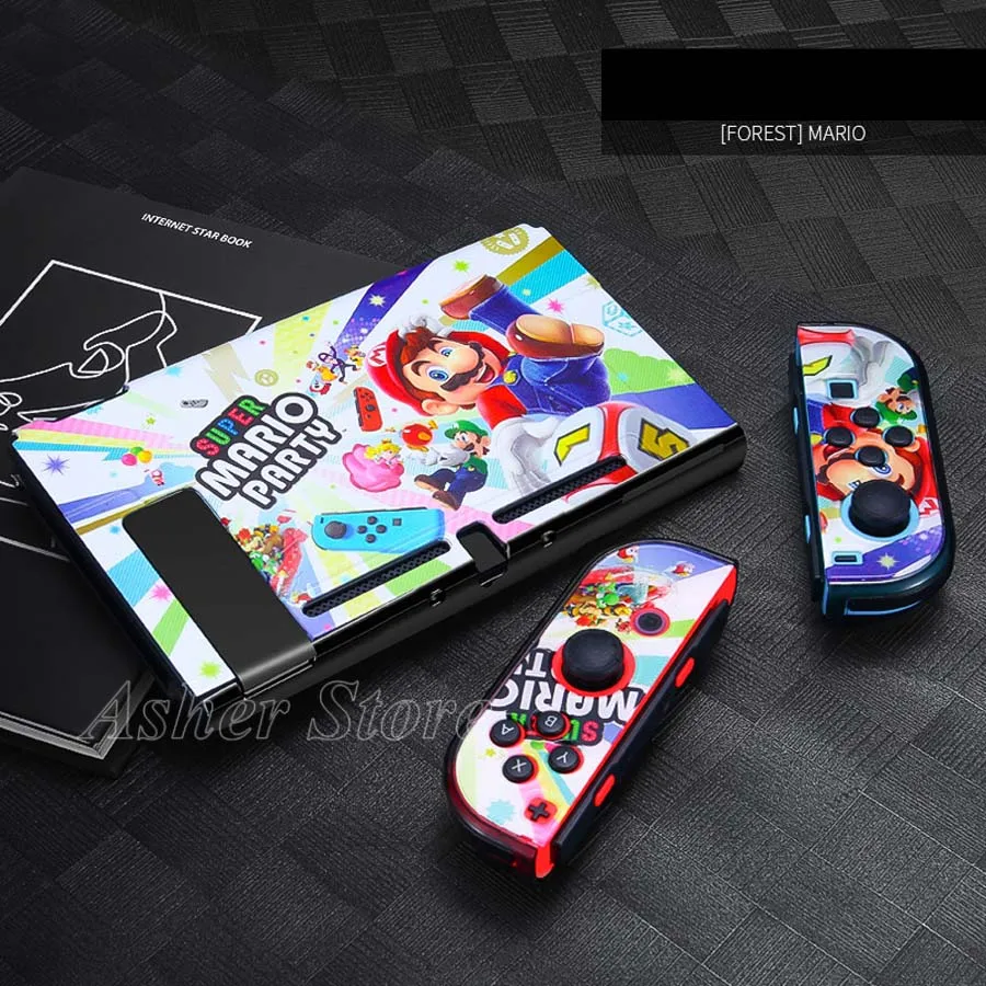 11 Nintendo switch шаблон Защитный чехол красочный жесткий корпус+ 4 Аналоговые крышки для nintendo Switch консоли Joy-con аксессуары - Цвет: 11