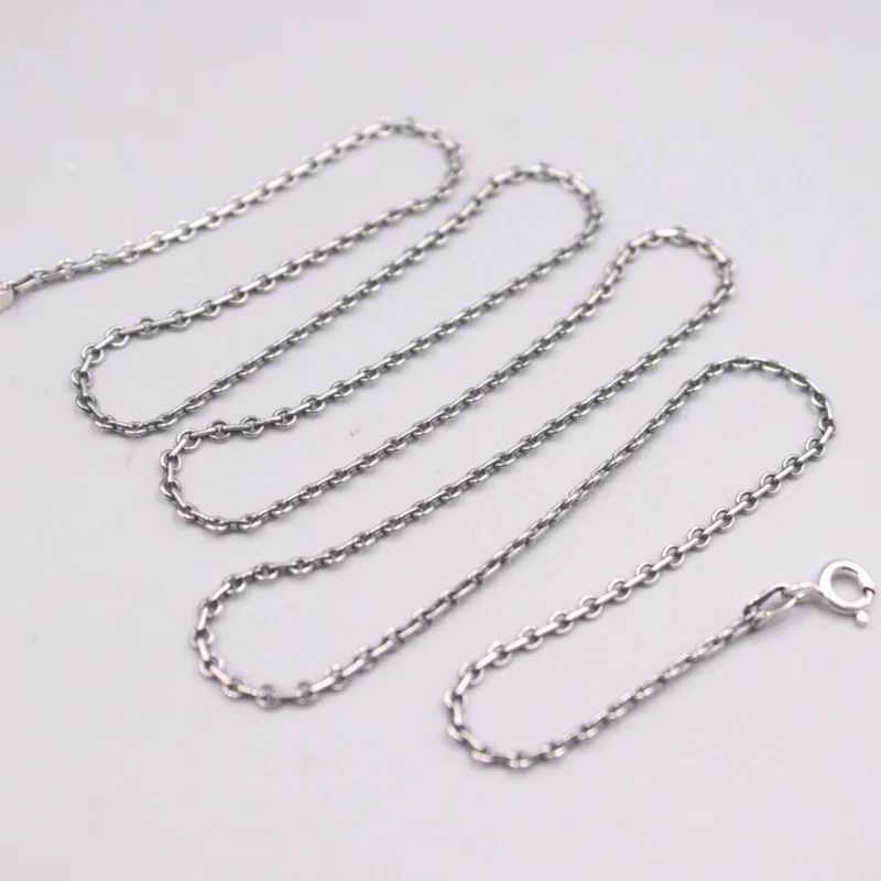 

Цепочка из чистого серебра S925 пробы для мужчин и женщин, ожерелье из круглых звеньев 2 мм, 50 см, 3-4 г, 20 каналов