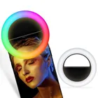 Кольцевой светильник для селфи, универсальная лампа с ярким цветом RGB для объектива мобильного телефона, переносная кольцевая LED лампа, кольцо для прямой трансляции сотового телефона