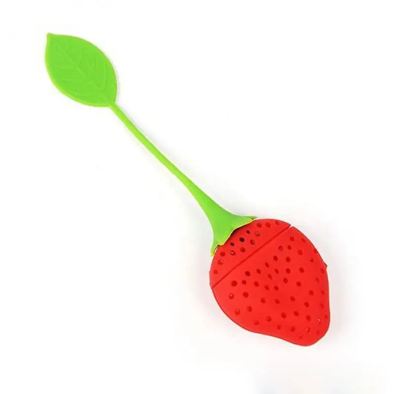 

Cute Strawberry Tea Strainer Tea Bags Silicone Loose-leaf Tea Infuser Filter Diffuser Fun Cartoon Tea Accessories Kitchen Tools