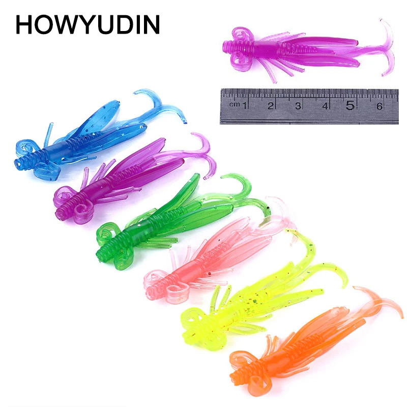 10 шт./лот Мягкая приманка искусственная мягкая рыболовная в форме креветки