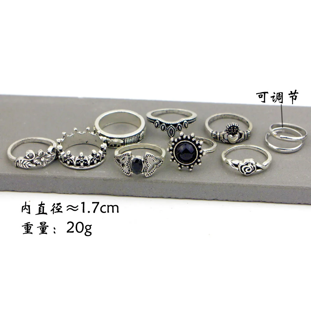 Bague Femme, винтажные кольца для женщин, геометрической формы, в стиле бохо, цветок, кристалл, кольцо на кончик пальца, набор, богемный, миди, ювелирные изделия, серебряный цвет