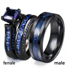 Женское кольцо из нержавеющей стали Carofeez, обручальное кольцо из циркония с синими стразами, 8 мм