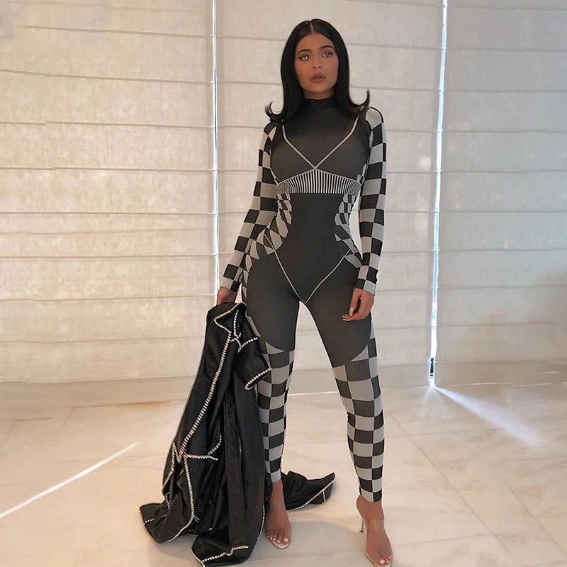 Облегающий комбинезон с 3d принтом для женщин mujer эластичный спортивный костюм