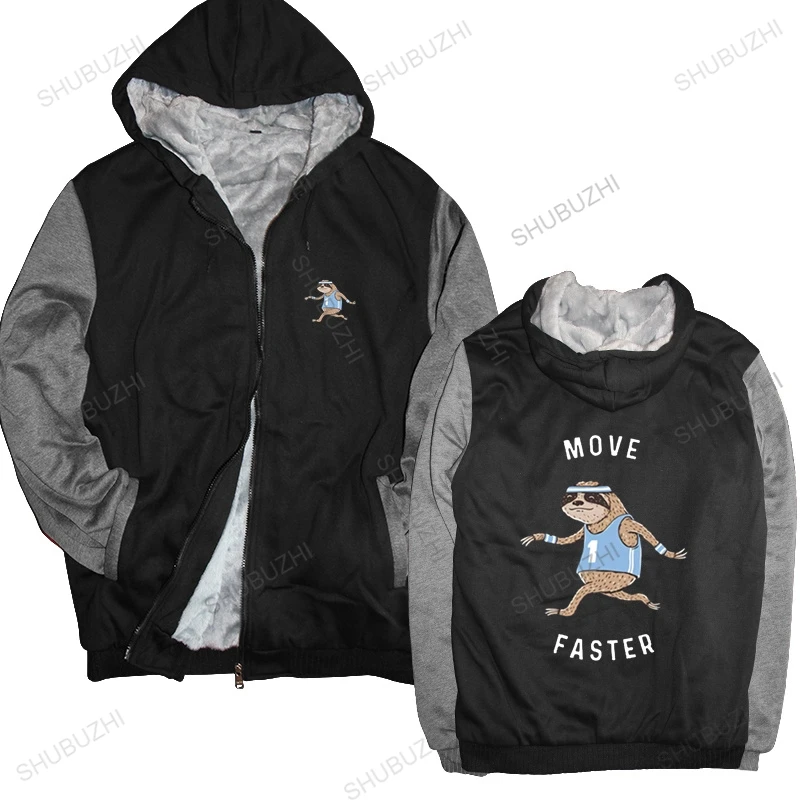 

Move Faster hoodie Lazy Sloth Sport Running Cute Animal warm coat thick hoody Comfortable Unisex sweatshirt Tops