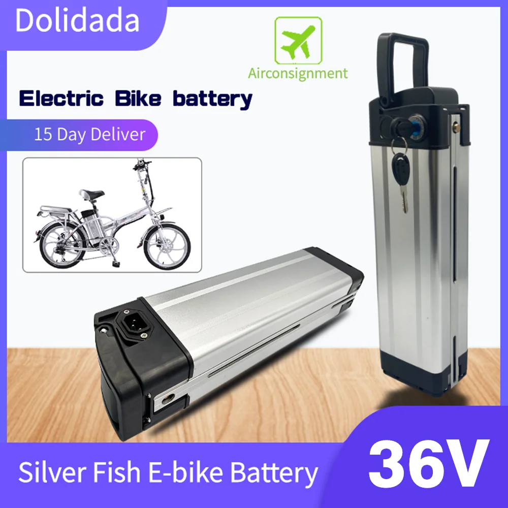 

Новый портативный серебристый Аккумулятор для электрического велосипеда, 36 В, литиевый аккумулятор высокой мощности 500 Вт, алюминиевый кор...