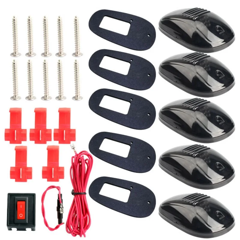 

5pcs Car Roof Mouse Lamp Auto Led Top Black Shell Clearance Marker Lamps Strip LED Lights Signal Lamp