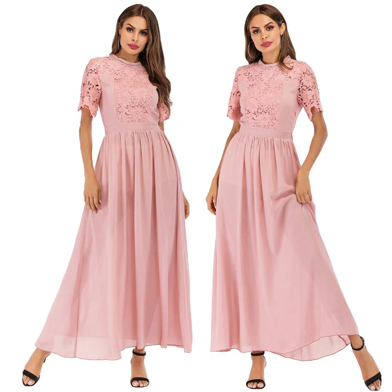 Мусульманское женское цветочное кружевное платье Дубай коктейльное абайя