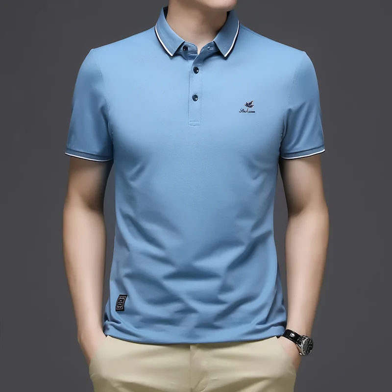 

Good quality Summer classical Brand Men's short sleeve polos shirts 100% cotton casual solid color mens polos shirts male tops