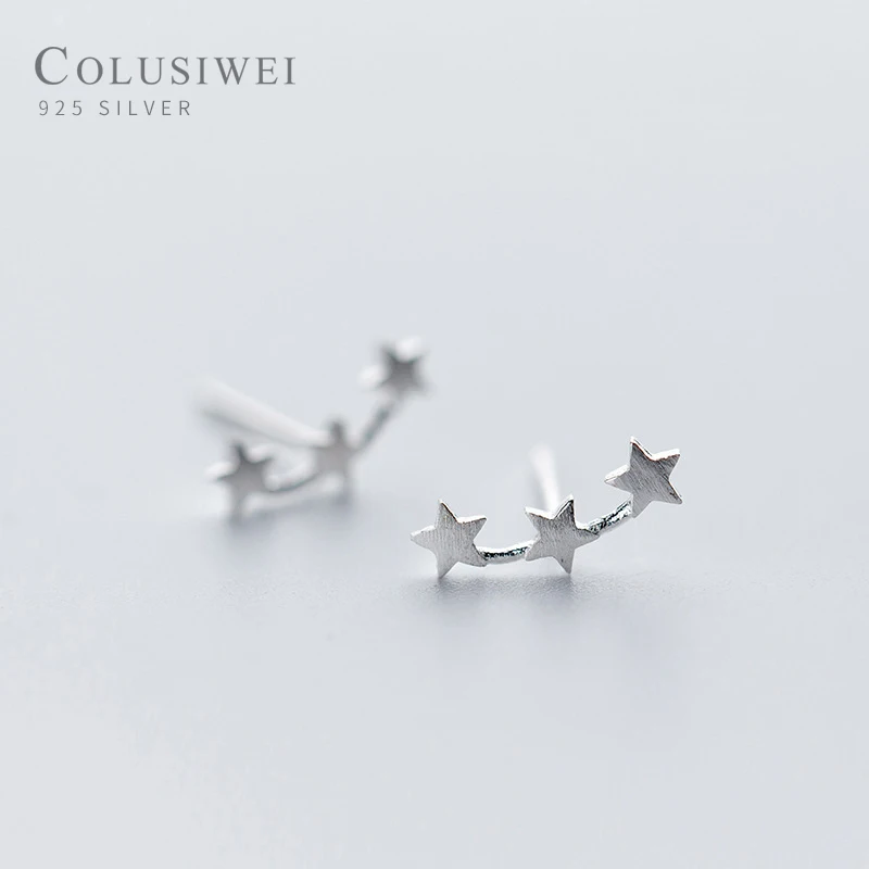 Серьги гвоздики Colusiwei с финишной звездой и пентаграммой для женщин ювелирные