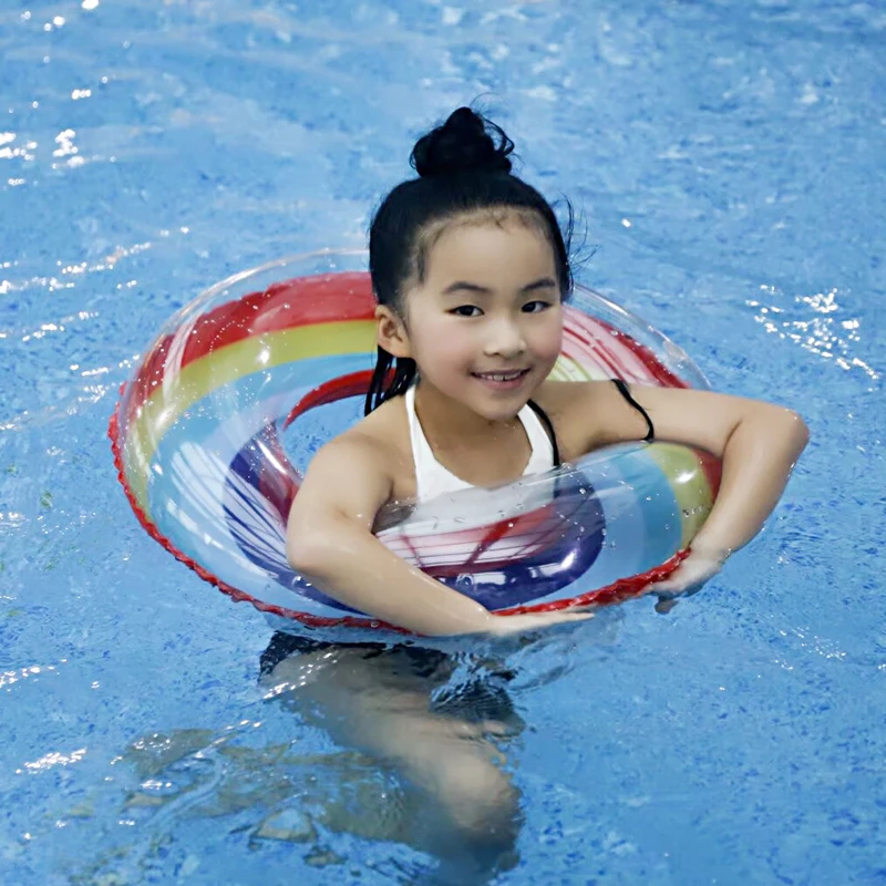 Открытый Радужный цвет надувные кольца для взрослых детей плавательный круг