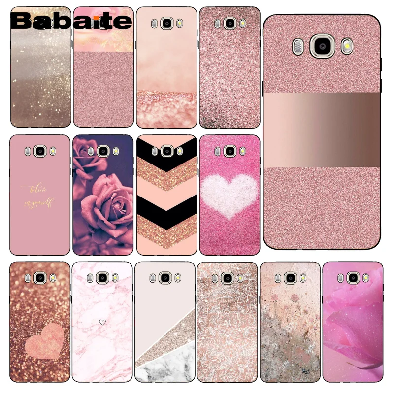 Чехол Babaite в полоску с сердечками золотистыми розовыми и мраморными полосками