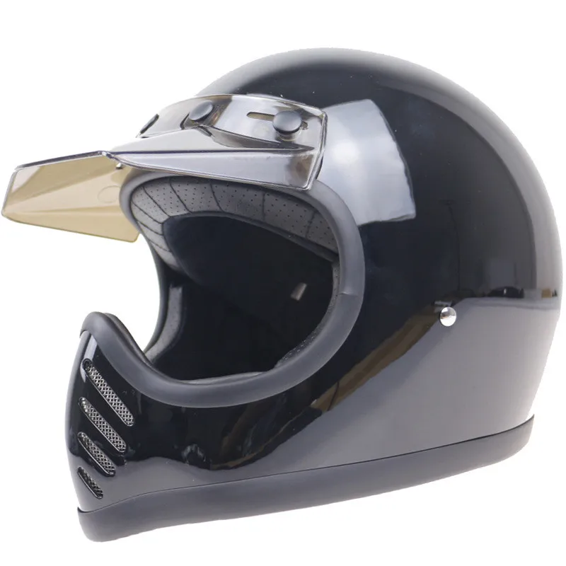 Мотоциклетный шлем винтажный полностью закрытый в японском стиле ретро Cafe Racer из