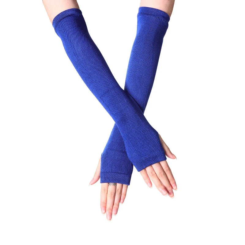 

Fashion Women Lady Striped Elbow Gloves Warmer Knitted Long Fingerless Gloves Elbow Mittens Christmas Accessories Gift