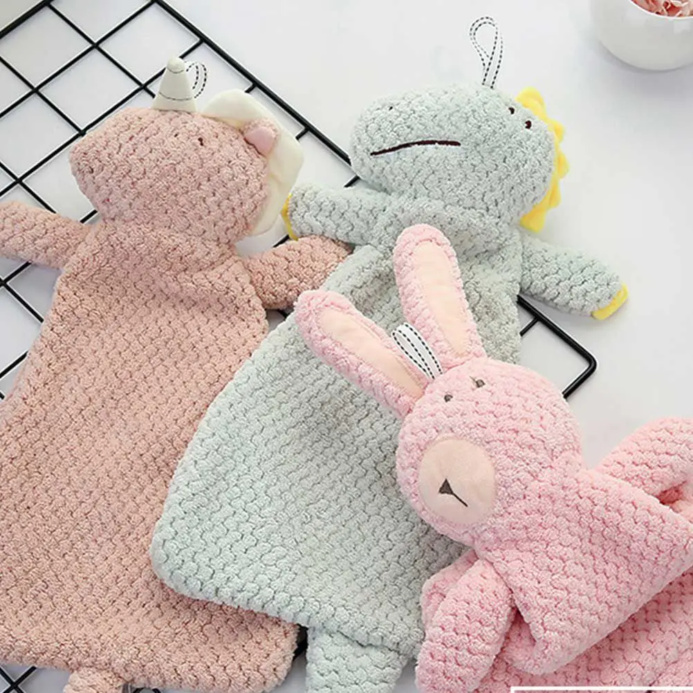 2 шт. 24x46 см коралловый флис ручная работа мультяшное полотенце впитывающая