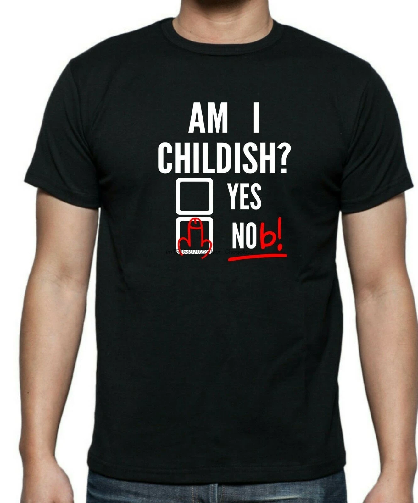 Скромная футболка для взрослых AM I CHILDISH Ручка | Мужская одежда