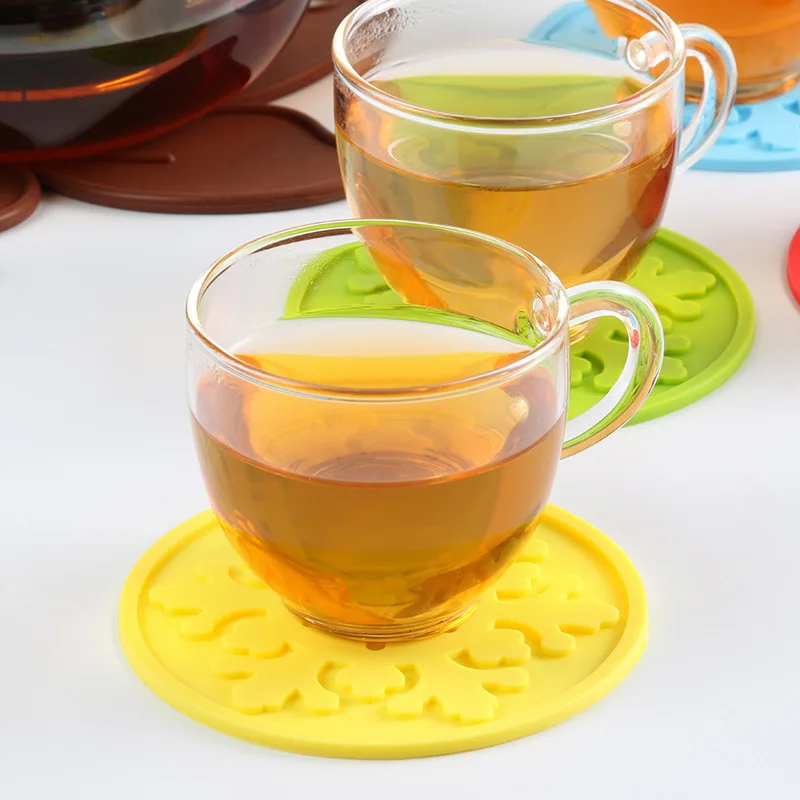Силиконовые подставки цветной термостойкий Коврик для чайной чашки