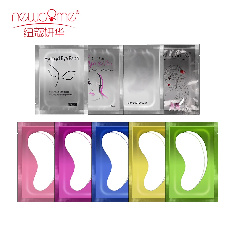 

NEWCOME 20/50/100Pairs Eyelash Pads under Eyes Gel Patches 7 Colors Lint Free Stickers for False Eyelash Extension Makeup Tool