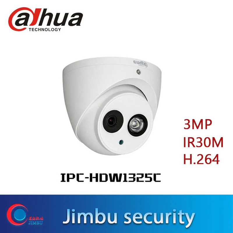 Dahua оригинальная 3 мегапиксельная Купольная камера H.264 ONVIF домашняя ip 1080p IPC HDW1325C IR