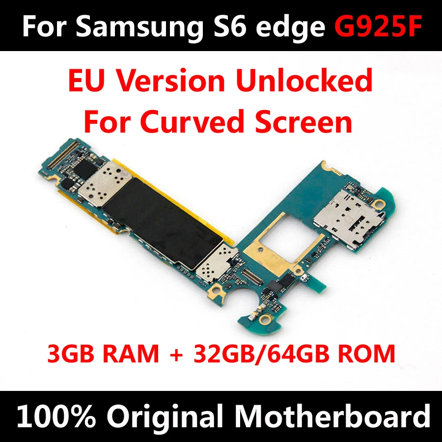 Логическая материнская плата для Samsung Galaxy S6 edge G925F 32 Гб 64 Заводская разблокировка
