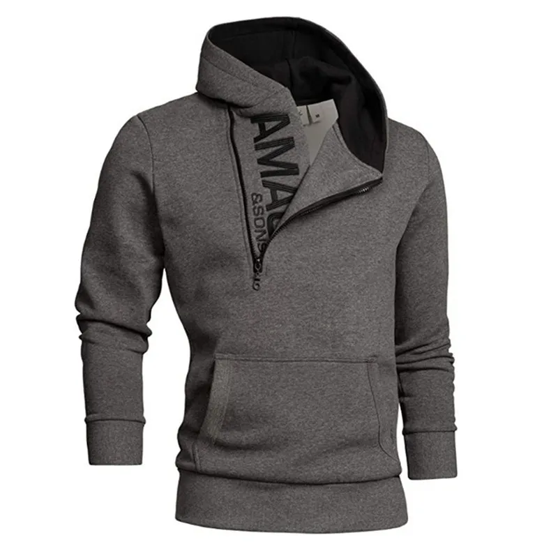 

Men's Letter Print Hoodies Sweatshirt Male Fashion Autumn and Winter Street Hoody Long Sleeve Zipper Harajuku Sudaderas Hombre