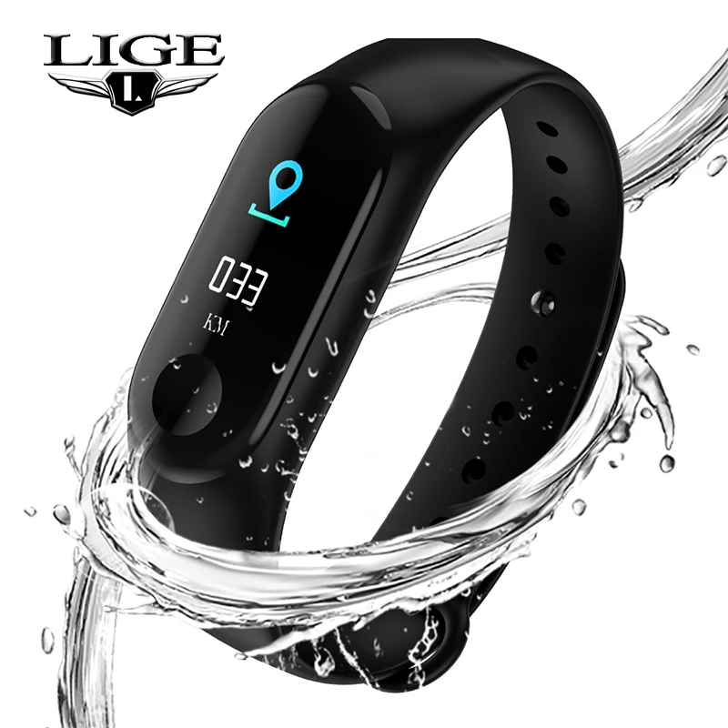 2019 новый спортивный водонепроницаемый умный браслет с монитором кровяного давления, фитнес-трекером и шагомером PK mi band+Box on.