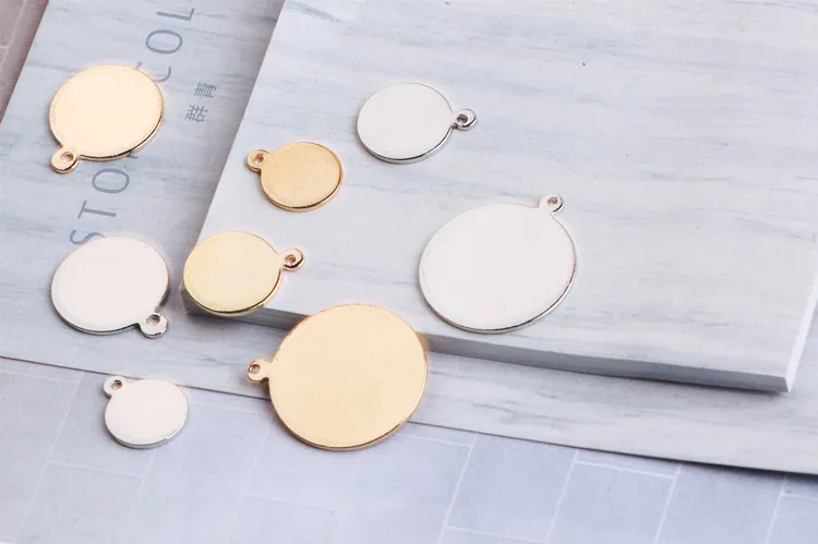 

20pcs With Hanging Round Plate Ear Stud Tassel Handmade Diy Ear Stud Accessories Material Pendant Wholesale