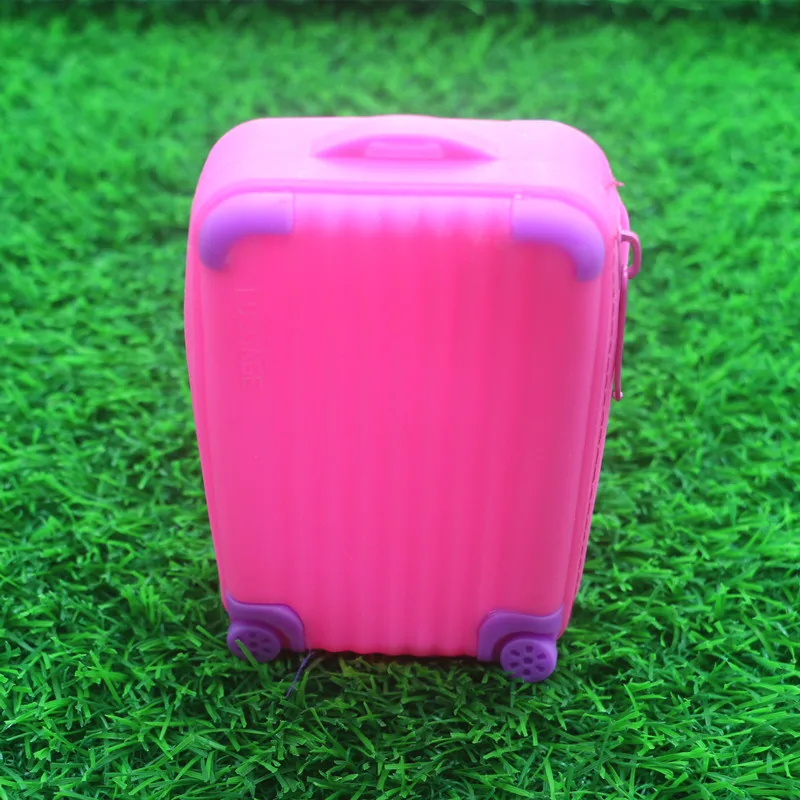 dark pink Силиконовый кошелек для монет, чемодан, сумка для карт, водонепроницаемая маленькая мягкая сумка для хранения на молнии, милое забавное портмоне для девочек, кошелек ярких цветов - Цвет: dark pink