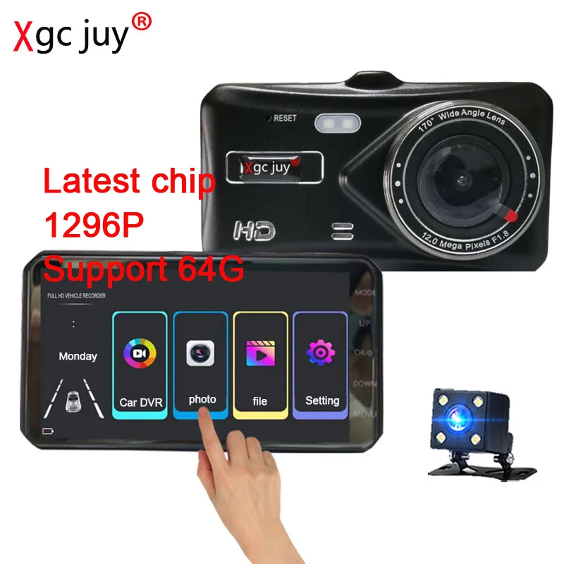 

Xgc juy Dash Cam Car DVR Cameras Full HD 1080P Drive Video Recorder Registrator Auto Dashboard 1296P touch screen Dual Dashcam