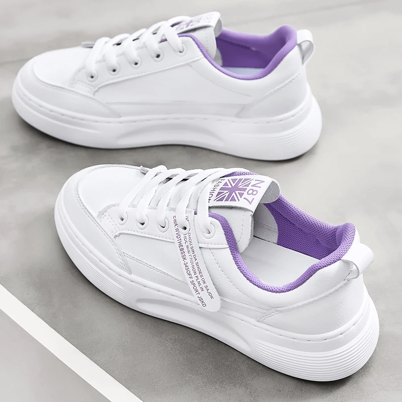 Кроссовки женские из микрофибры Вулканизированная подошва повседневная