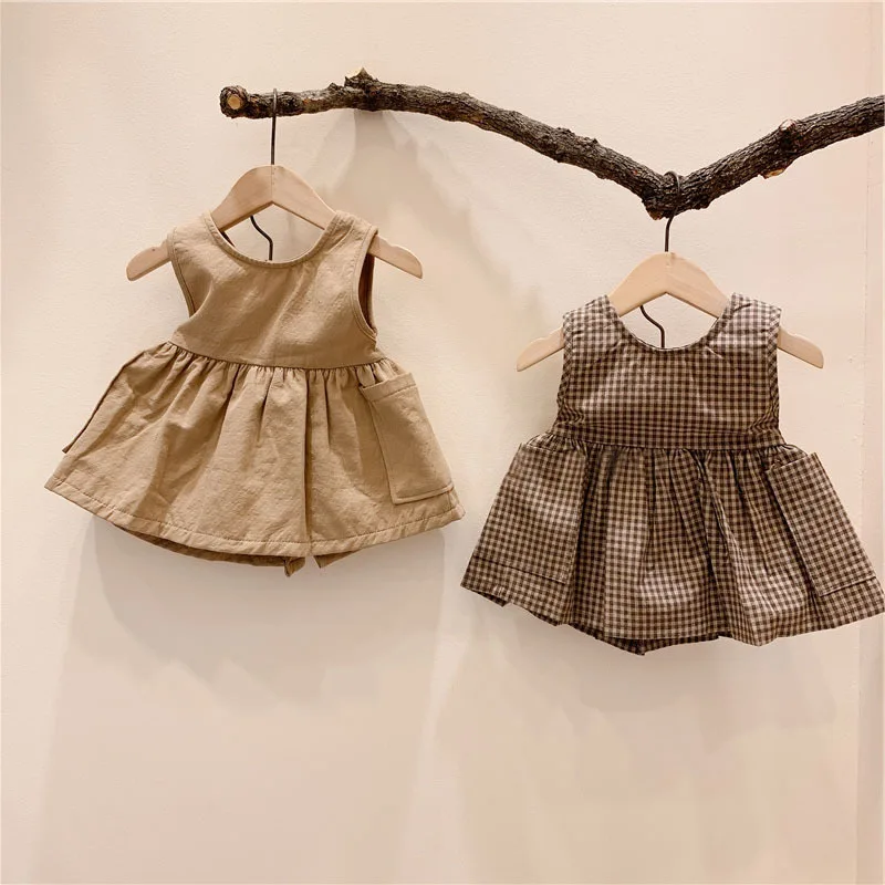 

2020 Summer Wear Childrenswear New Style Girls Princess Dress Tutu Dress Button dress