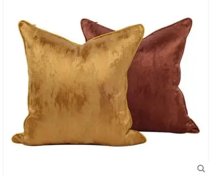 Neo Classical Chinese Satin Silk Thread Cushion Cover Pure Color Fabric Cushion Cover