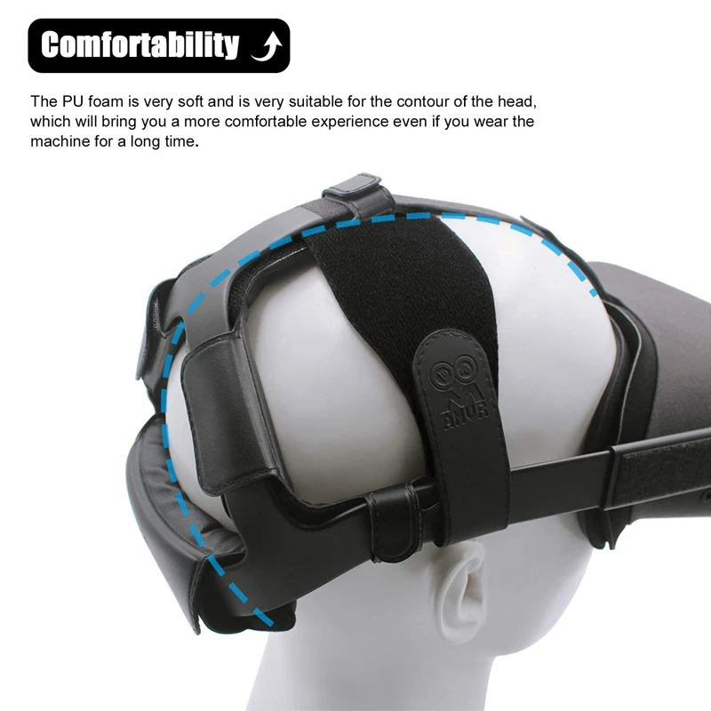 

AMVR OOM Headband Strap, Gravity Pressure Balance Cushion Leather Foam Pad for Oculus Quest Headset Accessories
